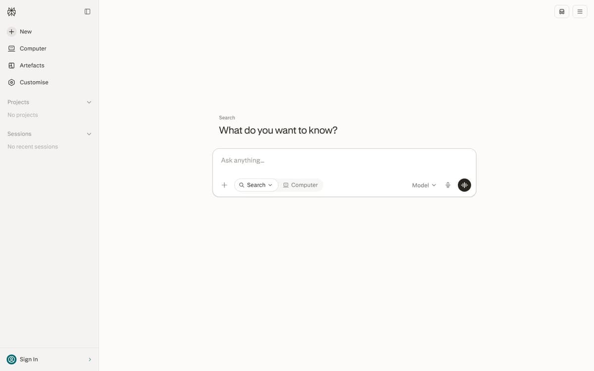 Perplexity AI interface screenshot