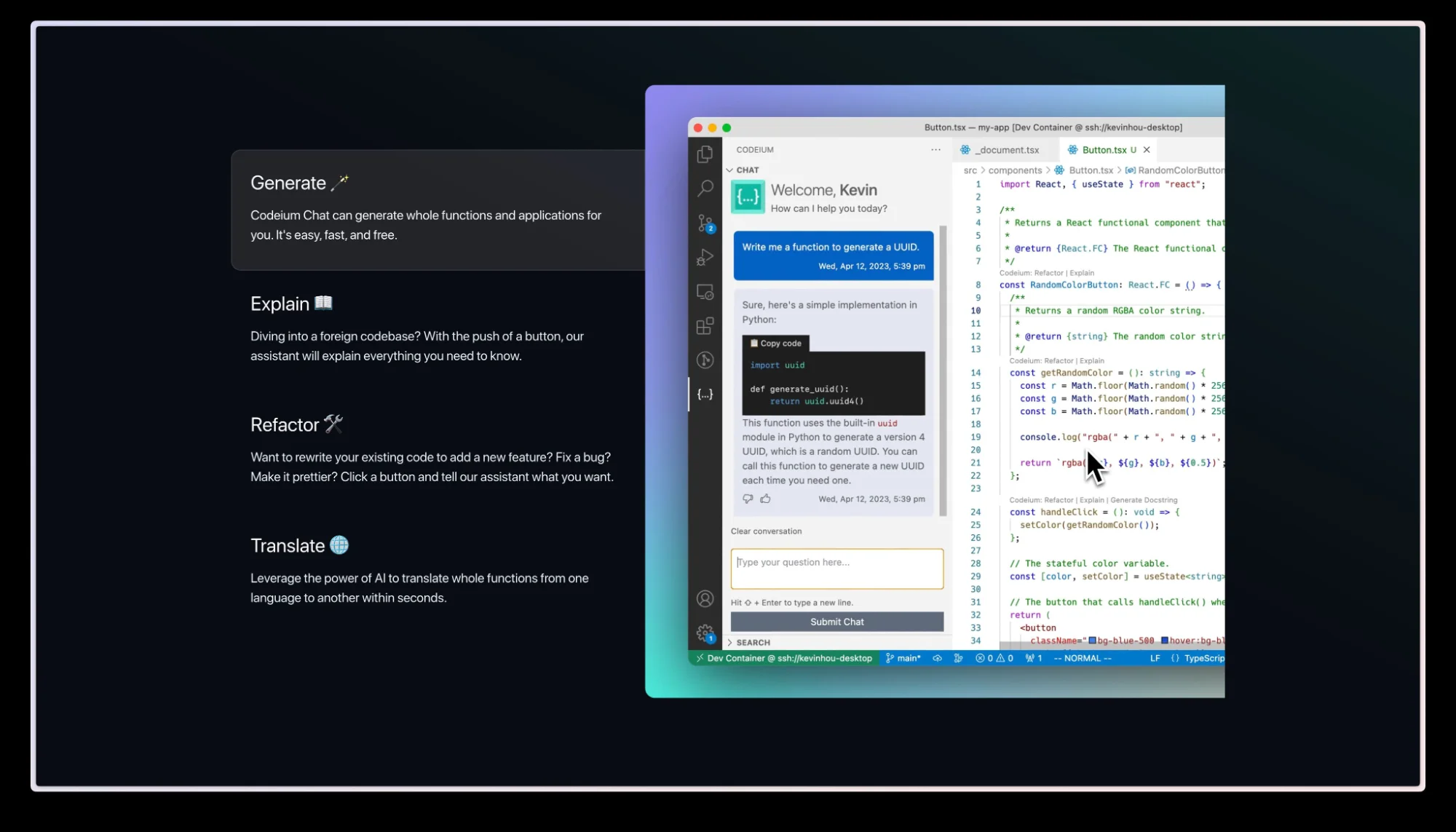 Codeium interface screenshot