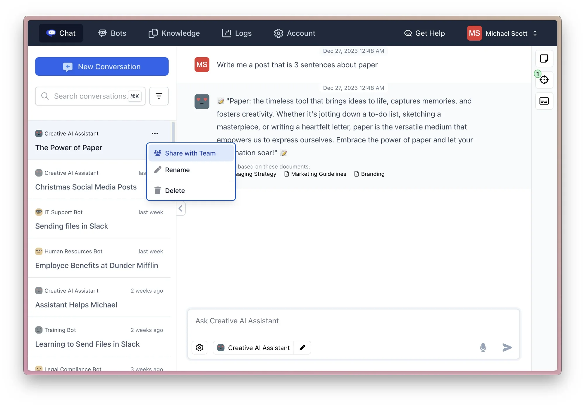 Cody AI interface screenshot
