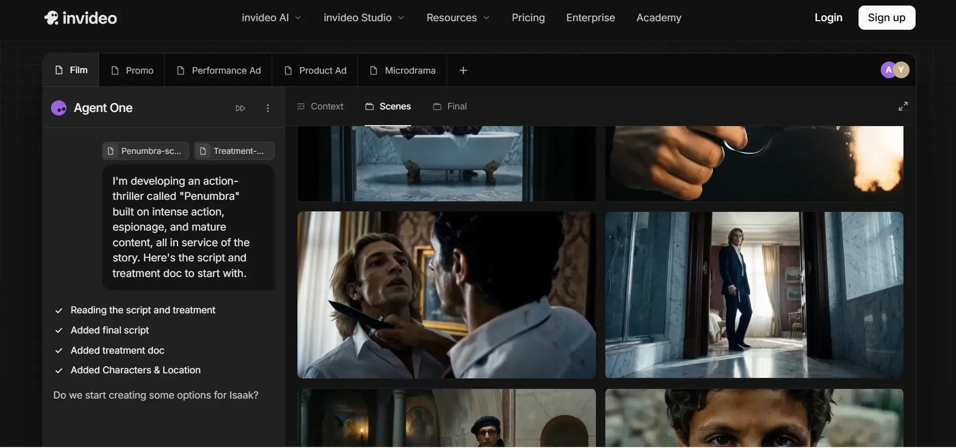 InVideo AI interface screenshot